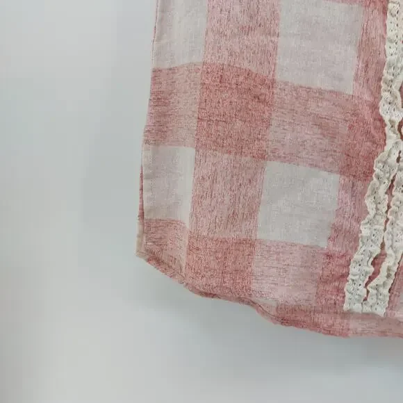 Shyanne Women Buffalo Plaid Blouse Red Ivory Size XS Western - Picture 7 of 14